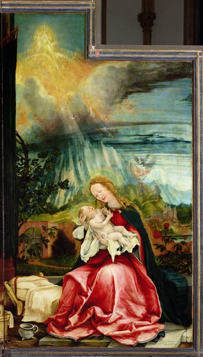 A Natividade, do Retábulo de Isenheim, c.1512-16 de Matthias Grünewald